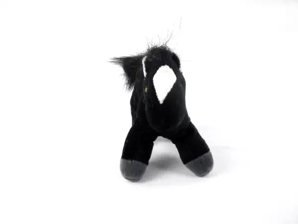 Vintage Mary Meyer Black Gray Plush Horse Hand Puppet Toy 5" Tall