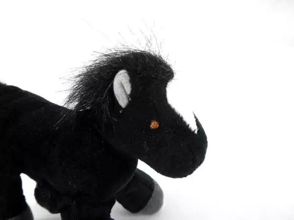 Vintage Mary Meyer Black Gray Plush Horse Hand Puppet Toy 5" Tall