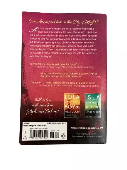 Anna and the French Kiss by Stephanie Perkins 2010 Paperback Good Condition