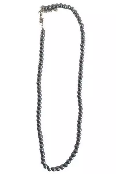 Vintage Gray-Blue Shell Pearl Necklace & Earring Set with Lobster Claw Closure