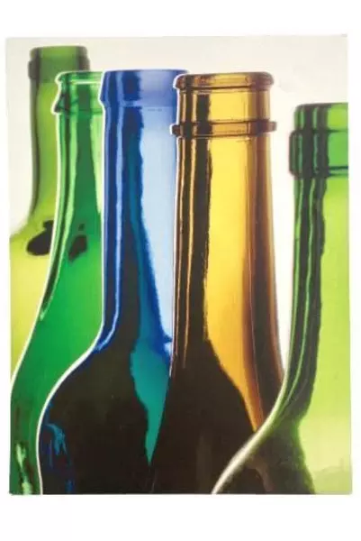 Canvas Print Green Blue Bottles Art by Giftcraft Inc 15.75" Home Decor