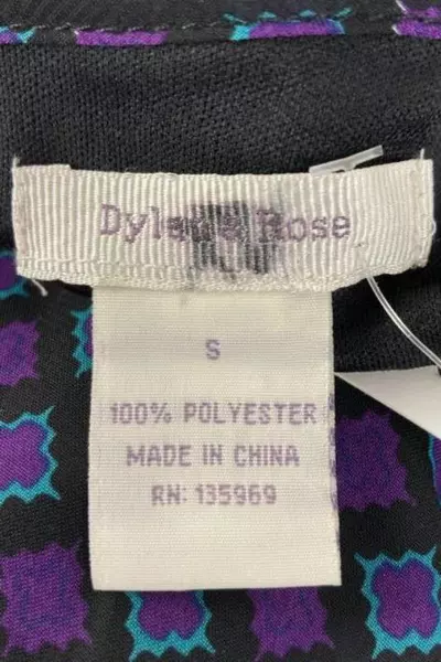 Dylan & Rose Women's Dress Size S Black Turquoise Purple Geometric Print