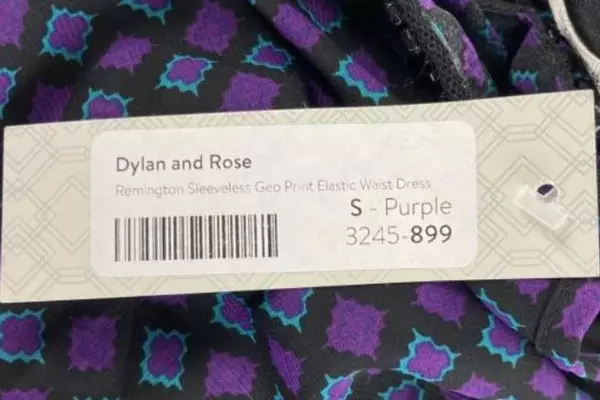 Dylan & Rose Women's Dress Size S Black Turquoise Purple Geometric Print