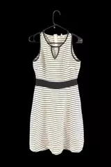 Maurices Black & White Striped Sleeveless Dress Size S Zip Back Good Condition