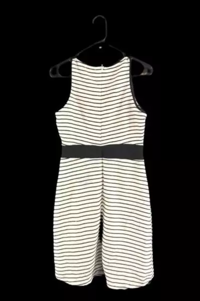 Maurices Black & White Striped Sleeveless Dress Size S Zip Back Good Condition