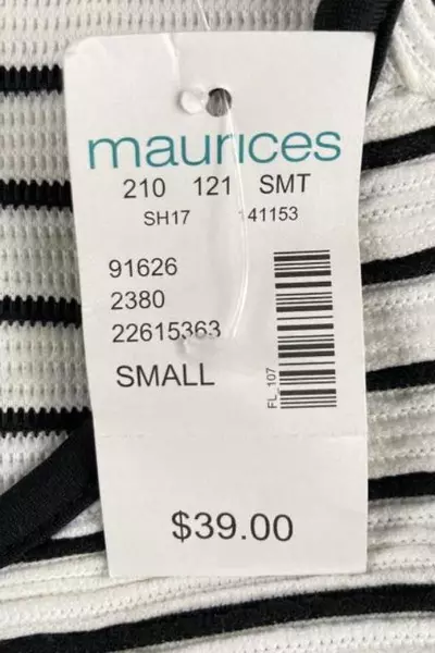 Maurices Black & White Striped Sleeveless Dress Size S Zip Back Good Condition