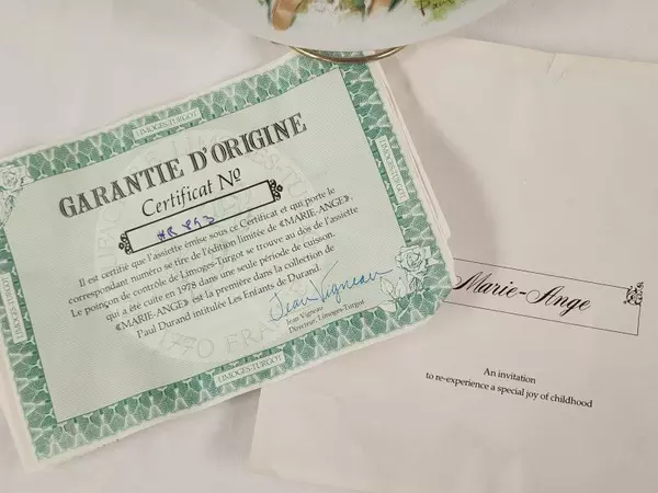 Limoges Collector Plate Marie-Ange by Paul Durand 1978 with COA & Box