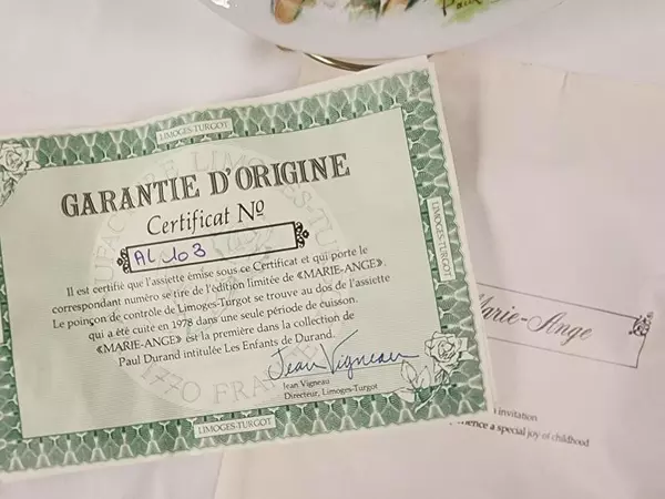 Limoges Collector Plate Marie-Ange by Paul Durand 1978 COA Boxed Decor