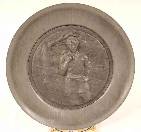 Vintage 1978 Creative World Plate The Village Smithy Tewksbury Metal 9714