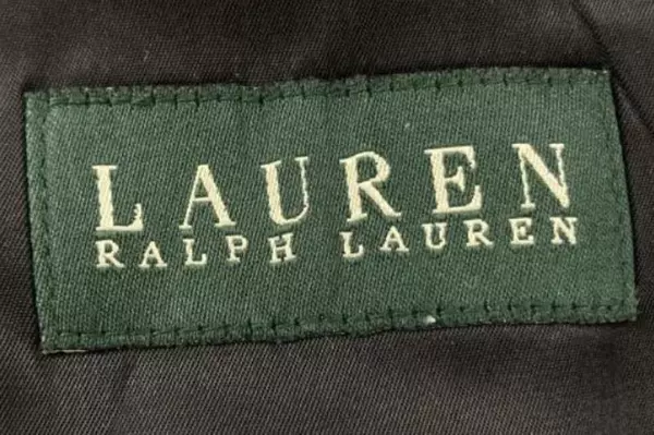 Vintage Ralph Lauren Black Gray Striped Suit Jacket 44R - Good Condition