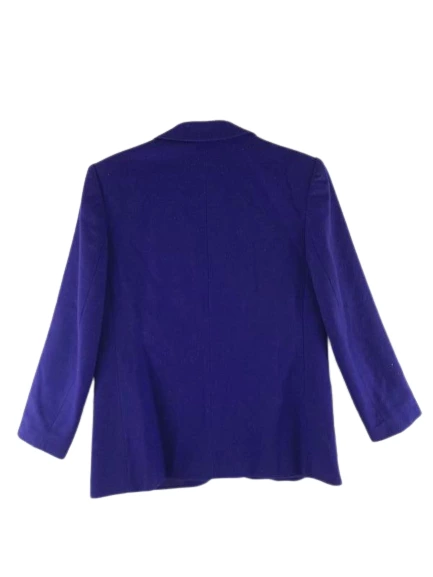 Vintage Women's Purple Wool Blazer Jacket Size 12 Satin Lined Pre-Owned
