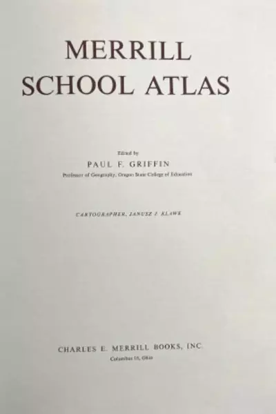 1964 Merrill School Atlas by Charles E. Merrill - Hardcover Book