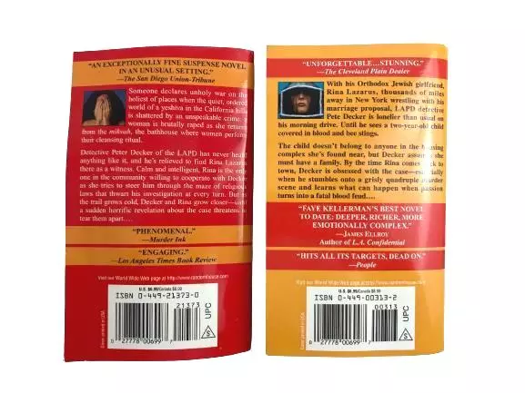 Lot of 2 Faye Kellerman Books: Milk and Honey & The Ritual Bath - Good Cond