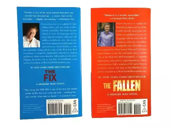 David Baldacci Memory Man Novels: The Fallen & The Fix - 2 PB Books 2017