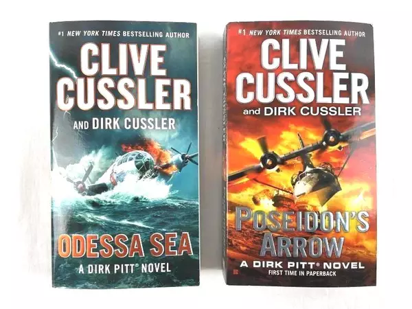 Lot of 2 Clive Cussler Dirk Pitt Novels: Odessa Sea & Poseidon's Arrow PB