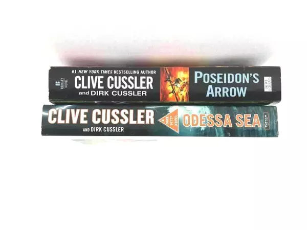Lot of 2 Clive Cussler Dirk Pitt Novels: Odessa Sea & Poseidon's Arrow PB
