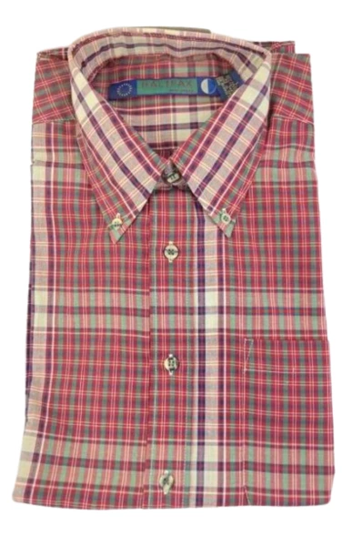 Vintage Halifax Outfitters Men's L Red Green Plaid Button-Down Shirt