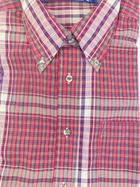 Vintage Halifax Outfitters Men's L Red Green Plaid Button-Down Shirt