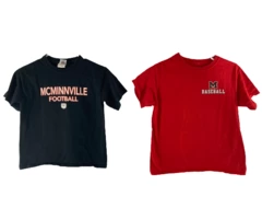 Lot of 2 McMinnville Grizzlies Youth Small Football Baseball T-Shirts