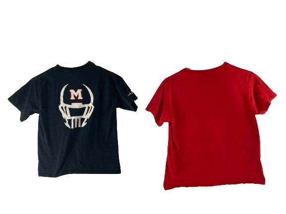 Lot of 2 McMinnville Grizzlies Youth Small Football Baseball T-Shirts