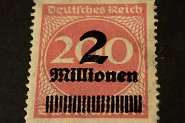 1923 Overprint Germany Weimar Republic Mint Hinged 2 Millionen Red Stamp