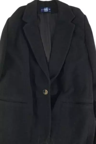 Vintage Women's Pursuits Black Blazer Jacket Size L Fleece Lined Elegant