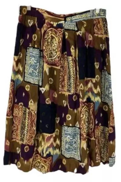 Vintage Norton McNaughton Petites Skirt Women's Size 14 Rayon Good Condition