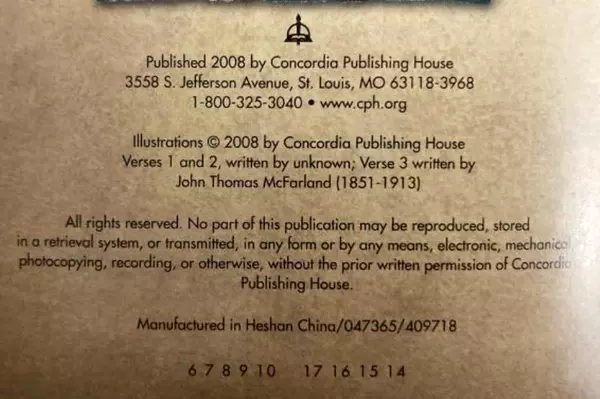 Away in a Manger Children's Christmas Booklet by Concordia 2008 - Good