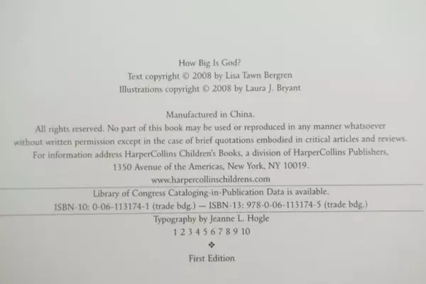 How Big Is God? Hardcover Book by Lisa Tawn Bergren, 2008 Edition