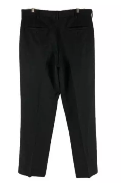 Perry Ellis Men's Dress Pants Black Striped 34x30 Flat Front Belt Loop