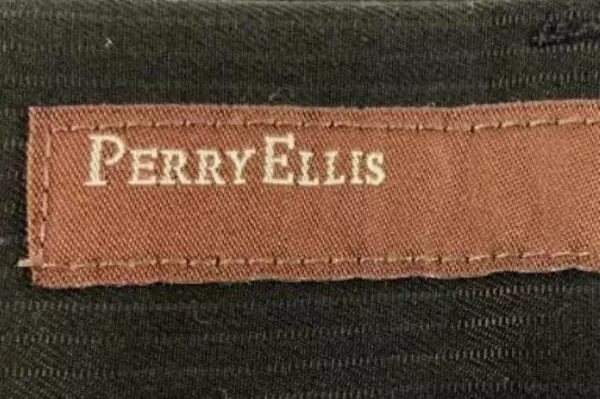 Perry Ellis Men's Dress Pants Black Striped 34x30 Flat Front Belt Loop