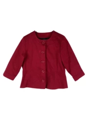 Coldwater Creek Women's Blazer Jacket Size 12 Red Embroidered Long Sleeve