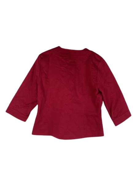 Coldwater Creek Women's Blazer Jacket Size 12 Red Embroidered Long Sleeve