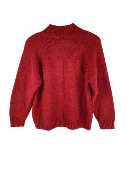 Vintage Ashley Hill Red Sweater Women's Small Mock Neck with Shoulder Pads