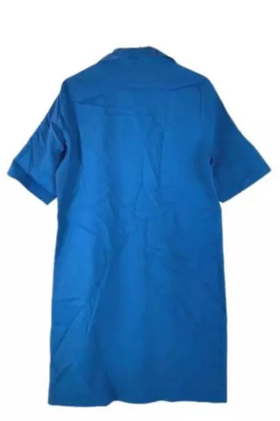 Vintage NPC Fashions Aqua Blue Dress Women's Size 18.5 Button Up 1960s Retro