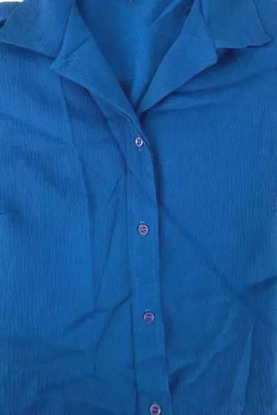 Vintage NPC Fashions Aqua Blue Dress Women's Size 18.5 Button Up 1960s Retro