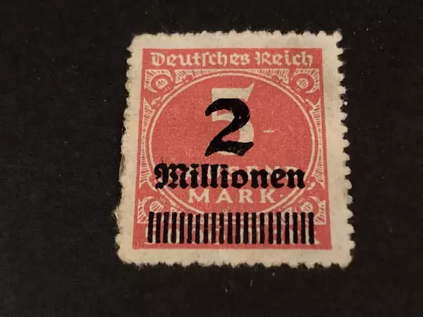1923 Weimar Republic Germany Stamp 2 Millionen Hinged Mint Fine Condition