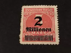 1923 Weimar Republic Germany Stamp 2 Millionen Hinged Mint Fine Condition