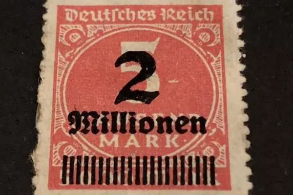 1923 Weimar Republic Germany Stamp 2 Millionen Hinged Mint Fine Condition