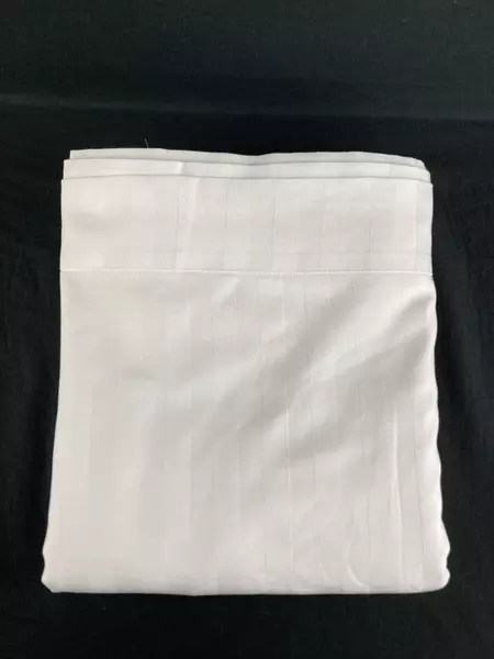 Martex Millennium Queen XXL Flat Top Sheet White Stripe Textured Hotel 96 x 114