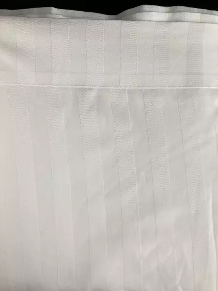 Martex Millennium Queen XXL Flat Top Sheet White Stripe Textured Hotel 96 x 114