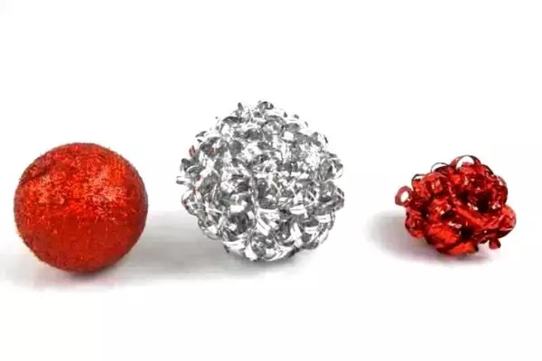 Lot of 10 Red Silver Foil Glitter Christmas Ball Ornaments Holiday Decor