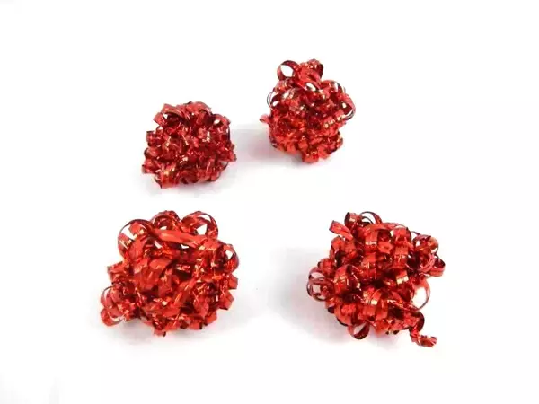 Lot of 10 Red Silver Foil Glitter Christmas Ball Ornaments Holiday Decor