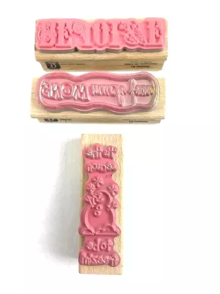 Lot of 3 Studio G Rubber Stamps - Rejoice, Snowman, Snow Much Fun