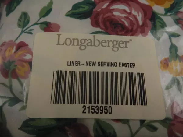 Longaberger Garden Splendor Easter Basket Liner White Floral 26" x 21"