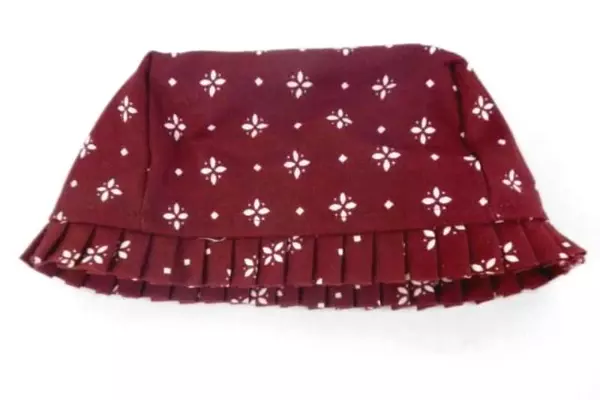 Longaberger Red Floral Cotton Basket Liner with Ruffle Edging, USA