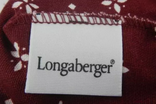 Longaberger Red Floral Cotton Basket Liner with Ruffle Edging, USA