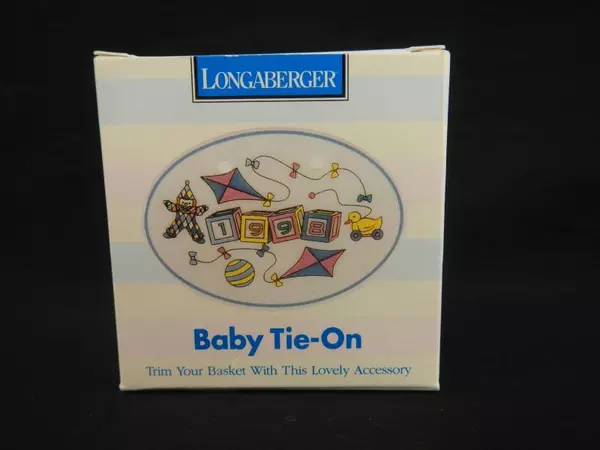 Vintage Longaberger 1998 Baby Tie-On Porcelain Basket Accessory in Box