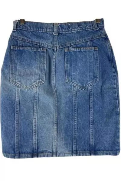Vintage 1980s Hunts Club Denim Pencil Skirt Women's Size 7/8 Medium Wash