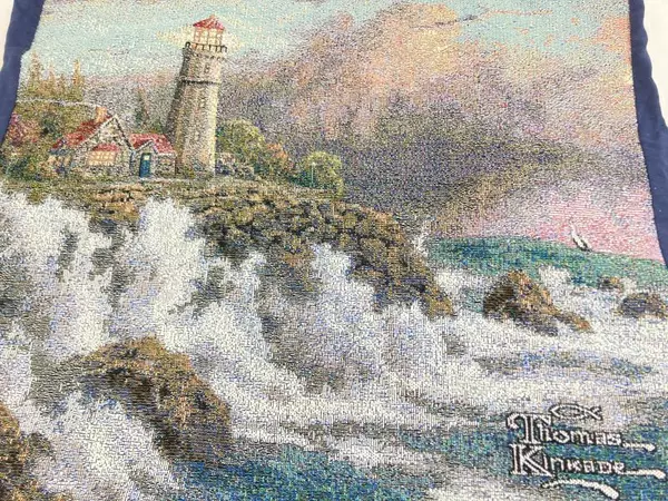 Thomas Kinkade Nautical Tapestry Chair Cover Lighthouse 17.25" x 17.25"